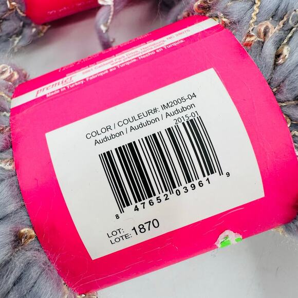 Isaac Mizrahi Carnegie Hill Craft Yarn AUDUBON Gray Gold Metallic Brushed - Picture 4 of 9